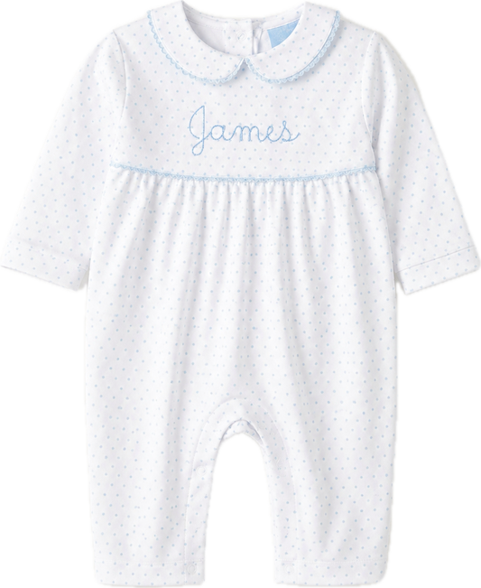 PREORDER - Long sleeve bitty dot romper (ships beg. Nov.)