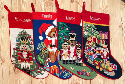 Starry Night Needlepoint Christmas Stockings