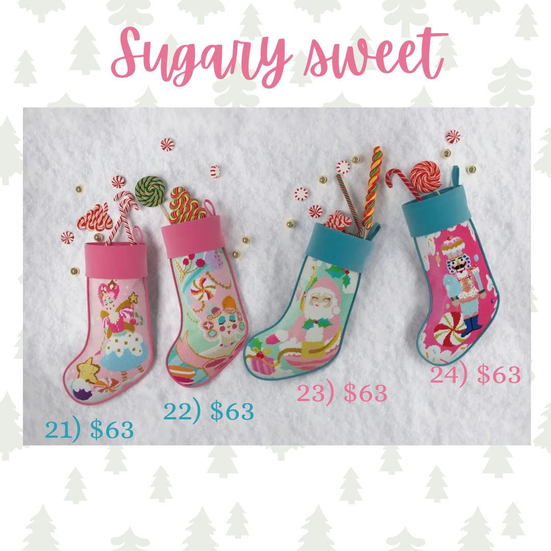 Sugary Sweet Needlepoint Christmas Stockings