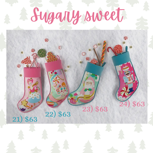 Sugary Sweet Needlepoint Christmas Stockings