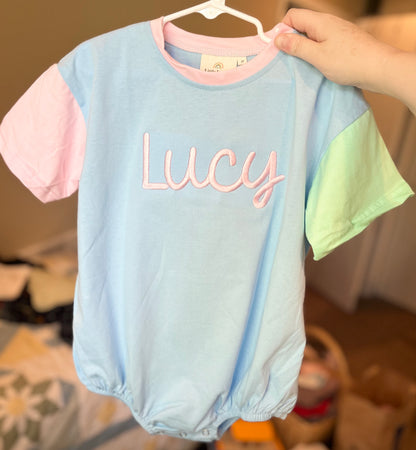 Blue pastel colorblock bubble