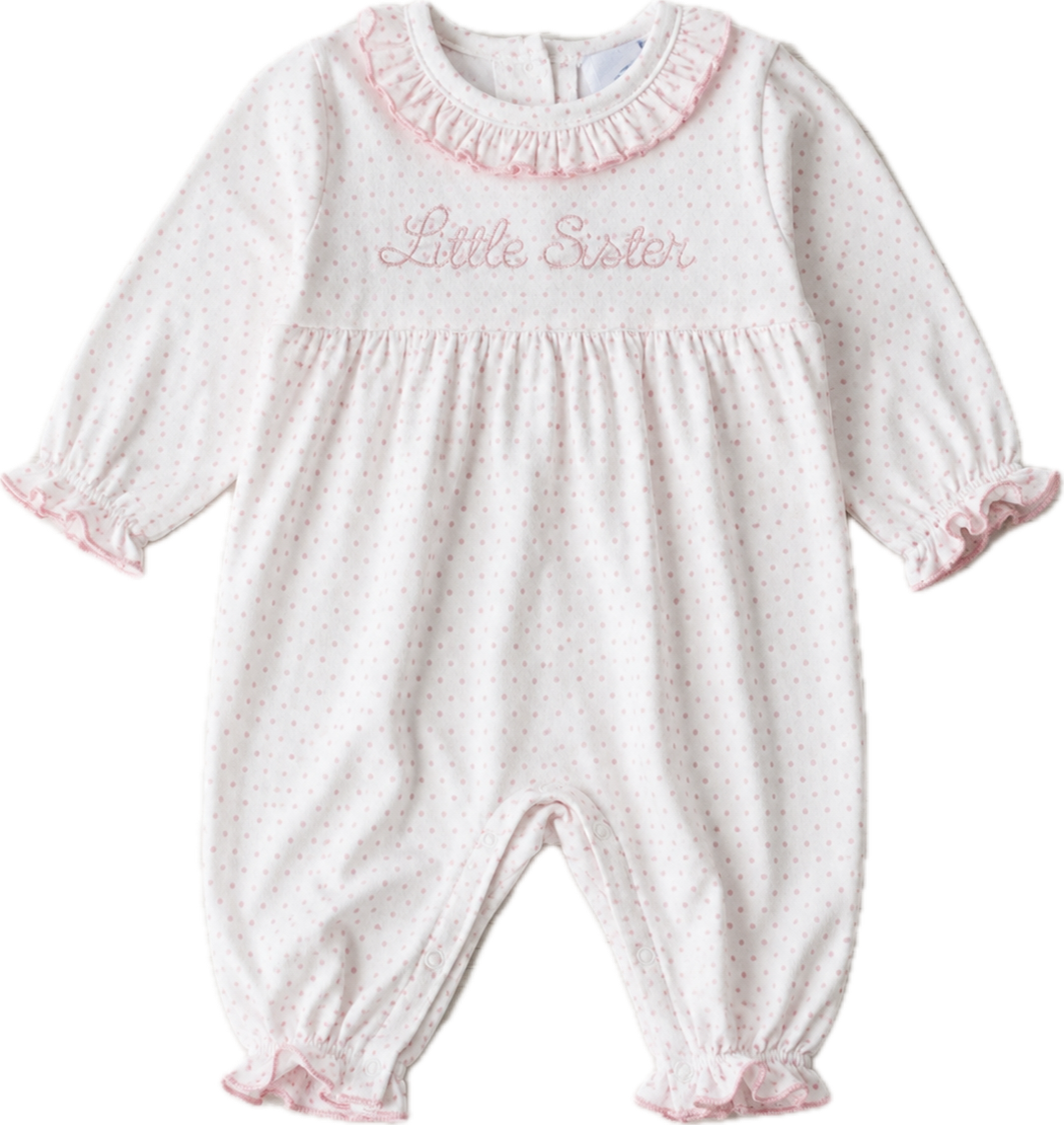 PREORDER - Long sleeve bitty dot romper (ships beg. Nov.)