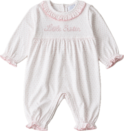 PREORDER - Long sleeve bitty dot romper (ships beg. Nov.)