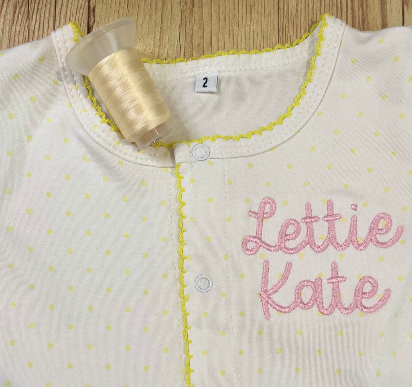 PREORDER - Yellow bitty dot diaper set (ships by end of Aug.)