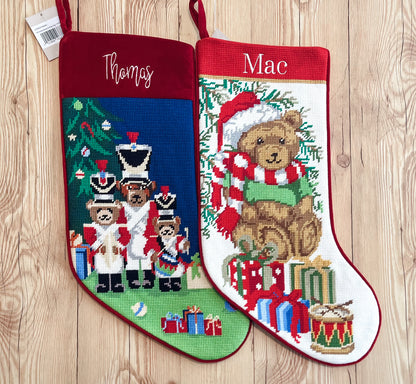 Starry Night Needlepoint Christmas Stockings