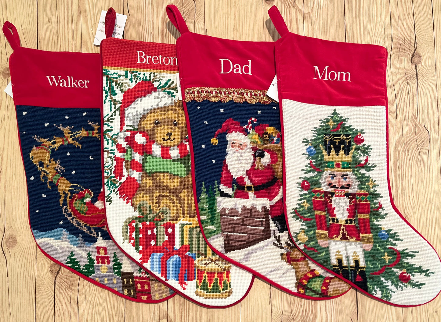 Starry Night Needlepoint Christmas Stockings