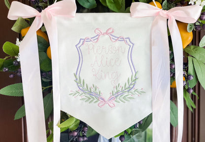 Hospital banner (floral/bow crest)