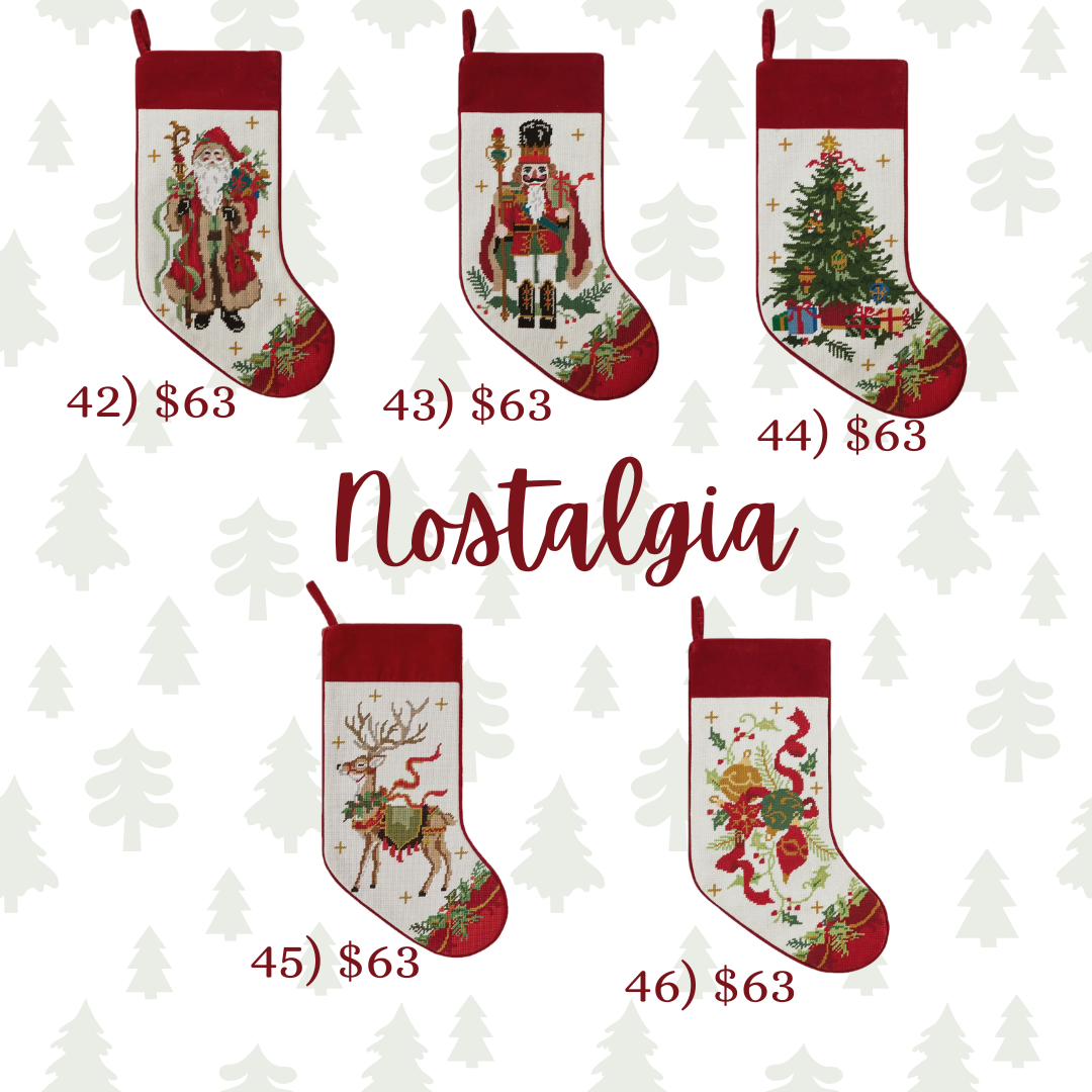 Nostalgia Needlepoint Christmas Stockings